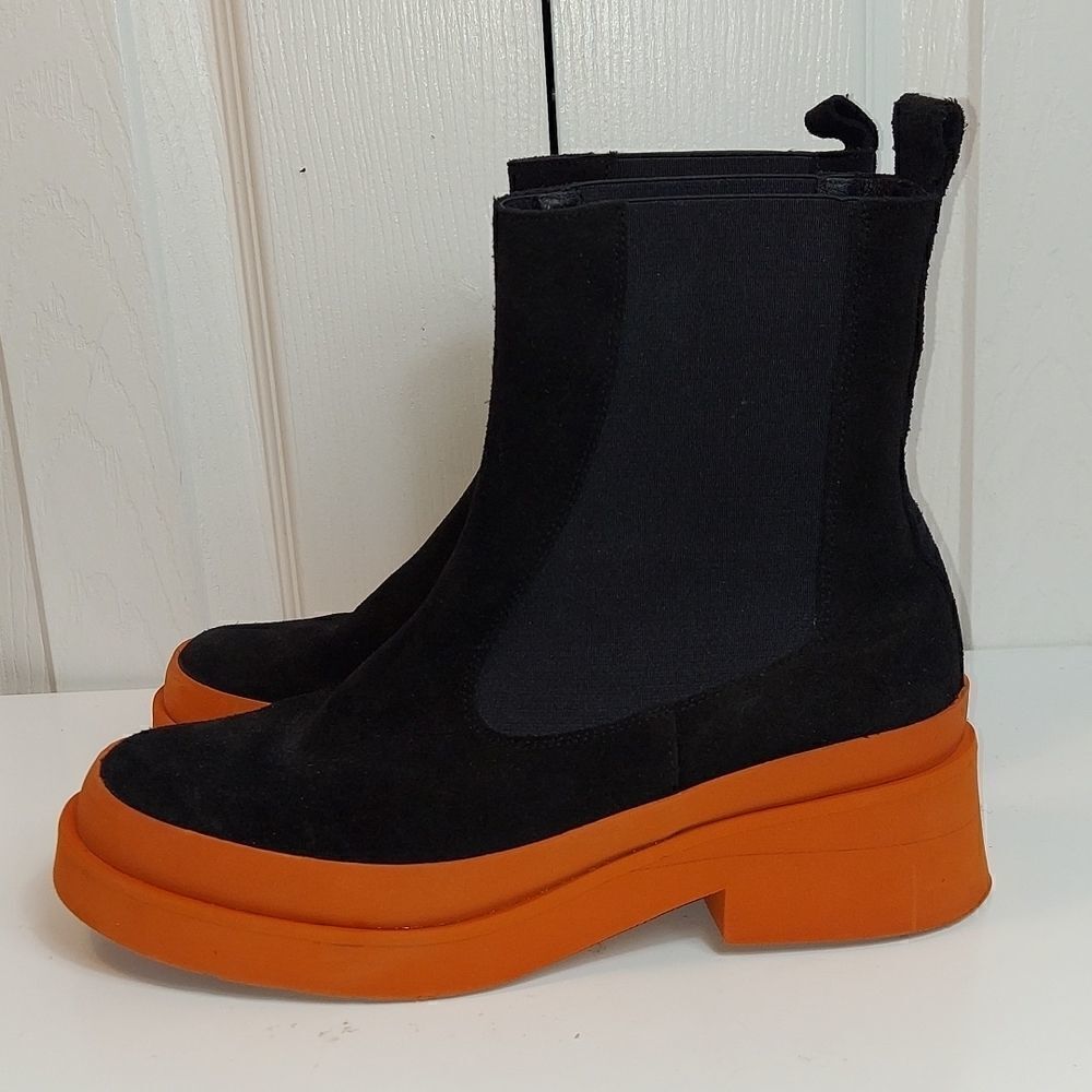Andre Assous Suede Platform Chelsea Boots Sz 37 - Picture 4 of 8